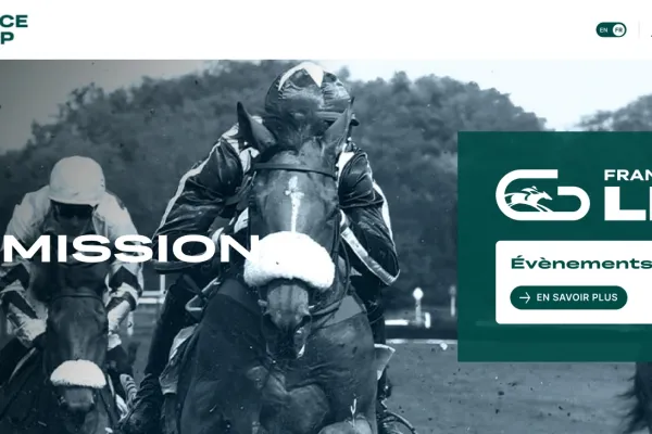 Aperçu du site internet pour France Galop Live