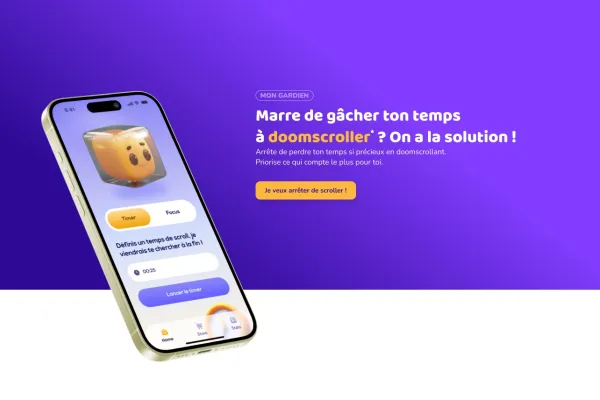 Aperçu du site internet pour Mon Gardien